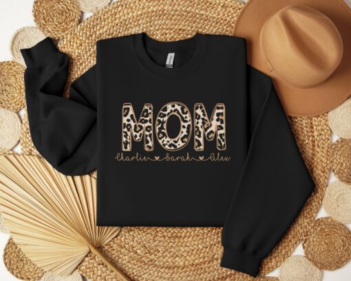 personalized leopard print mom shirt with kids names for mothers day unique custom mom life t shirt 5nixm scaled
