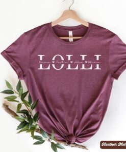 personalized lolli shirt with grandkid names for grandma mothers day gift pregnancy announcement t shirt ms5ls