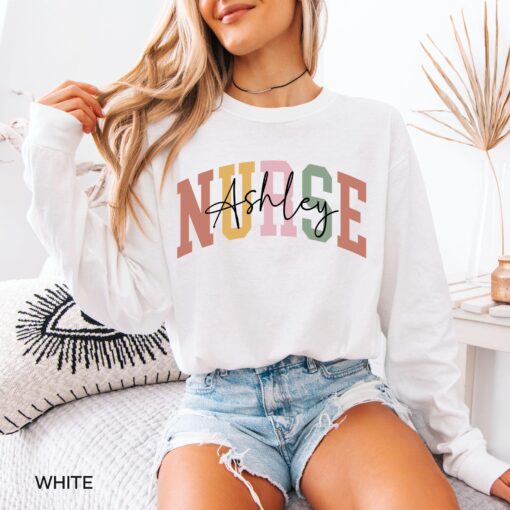 personalized long sleeve nurse t shirt for registered nurses rn grad gift best nurse shirt unique nurse apparel a0d6i