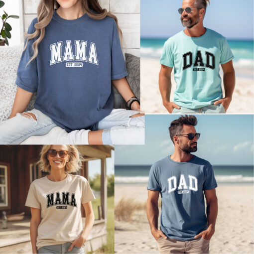 personalized mama and dad matching shirt set for mothers day and fathers day 2024 best mom dad shirts xoocm scaled