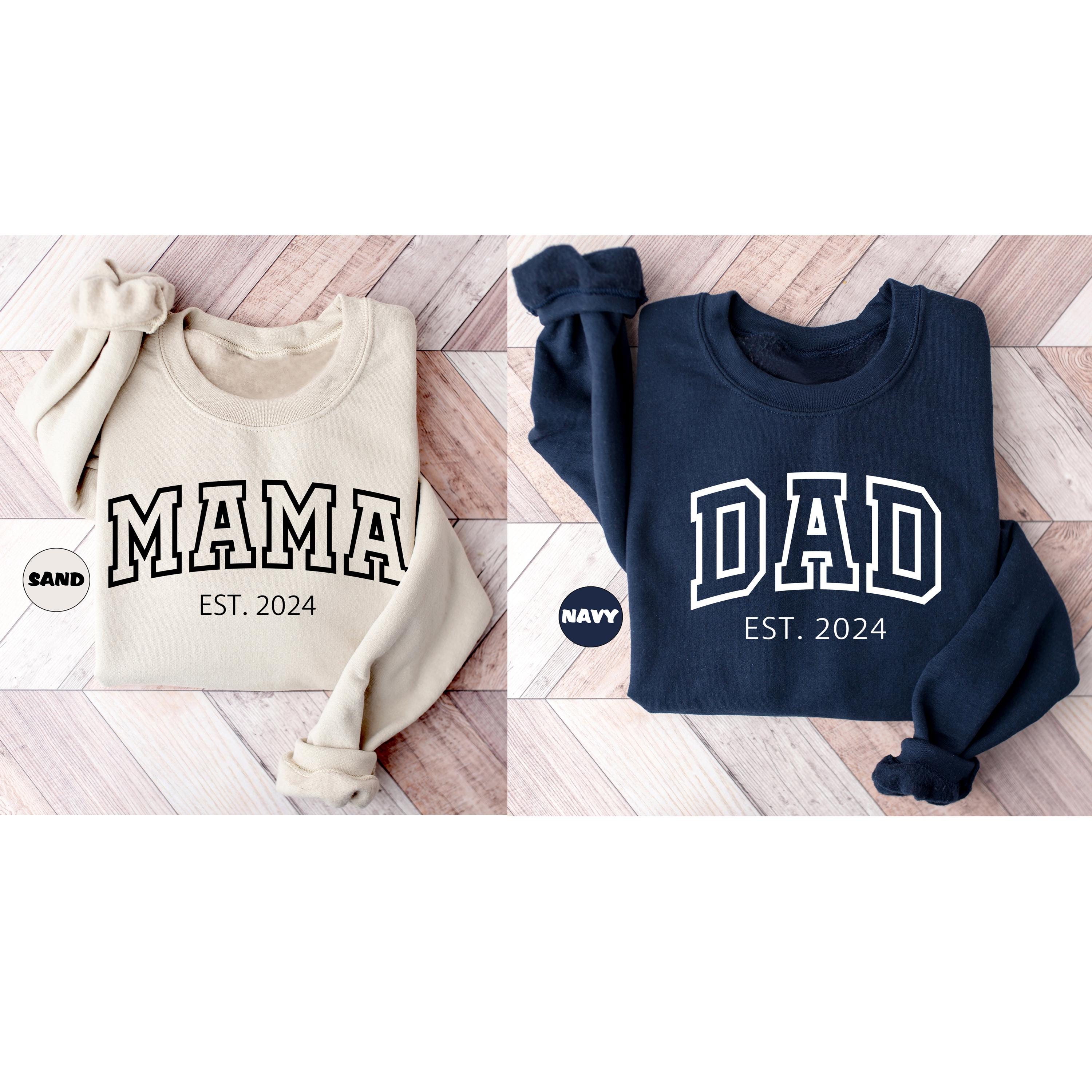 personalized mama and dad sweatshirt for pregnancy reveal matching parents hoodie unique announcement outfit 3sans scaled