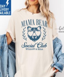 personalized mama bear shirt for pregnancy announcement cute mom life t shirt custom gift for new moms aesthetic design mugpy