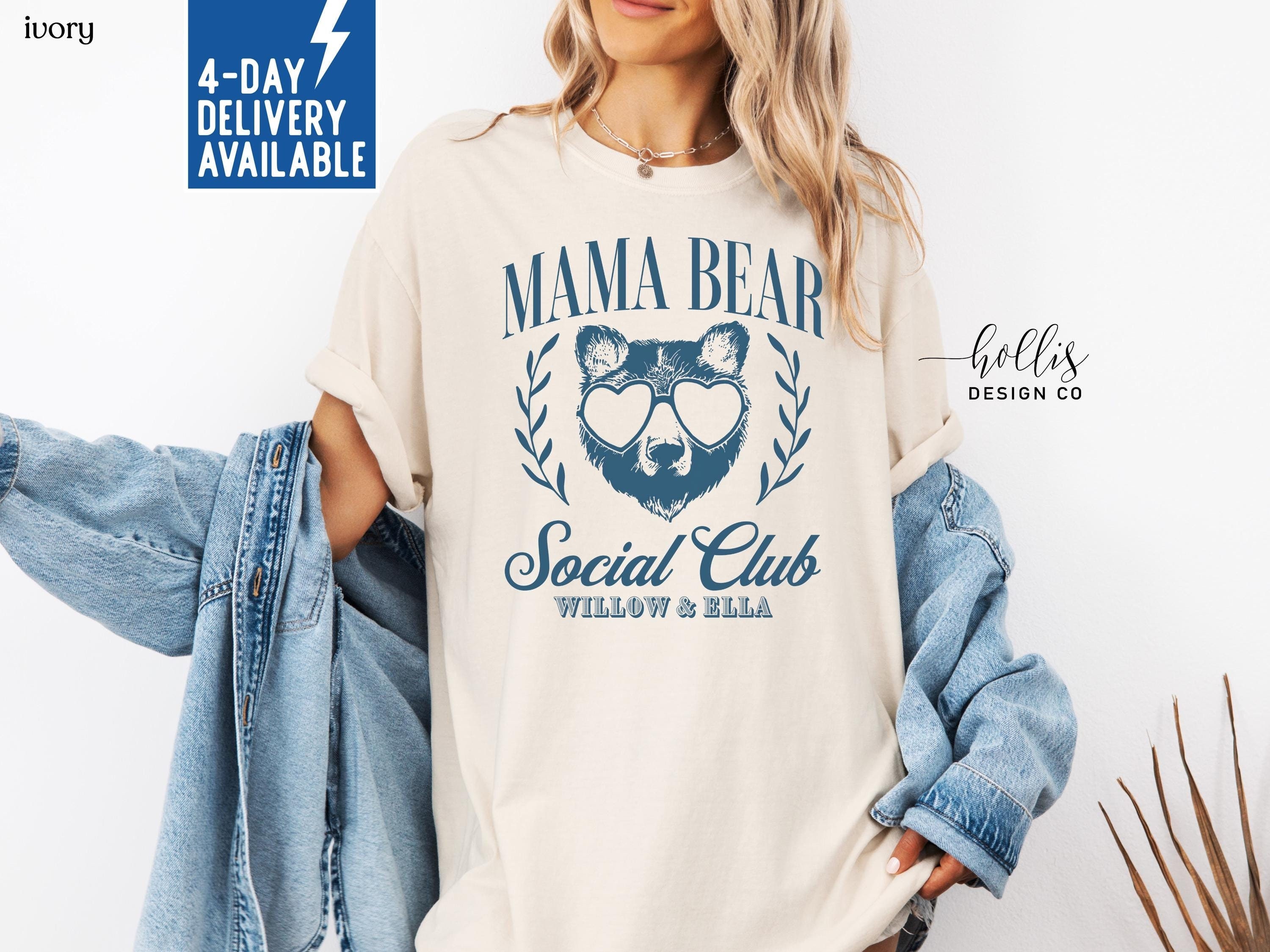 personalized mama bear shirt for pregnancy announcement cute mom life t shirt custom gift for new moms aesthetic design mugpy scaled