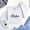 personalized mama est 2024 sweatshirt with custom names on sleeve for mom life gift and trendy style ojsxo