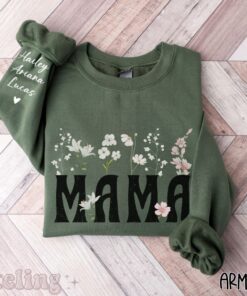 personalized mama est sweatshirt with kids names on sleeve for mothers day birthday gift unique new mom apparel 8foxl