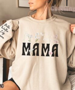 personalized mama est sweatshirt with kids names on sleeve unique mothers day gift for new moms birthday gift for mom 2bde5