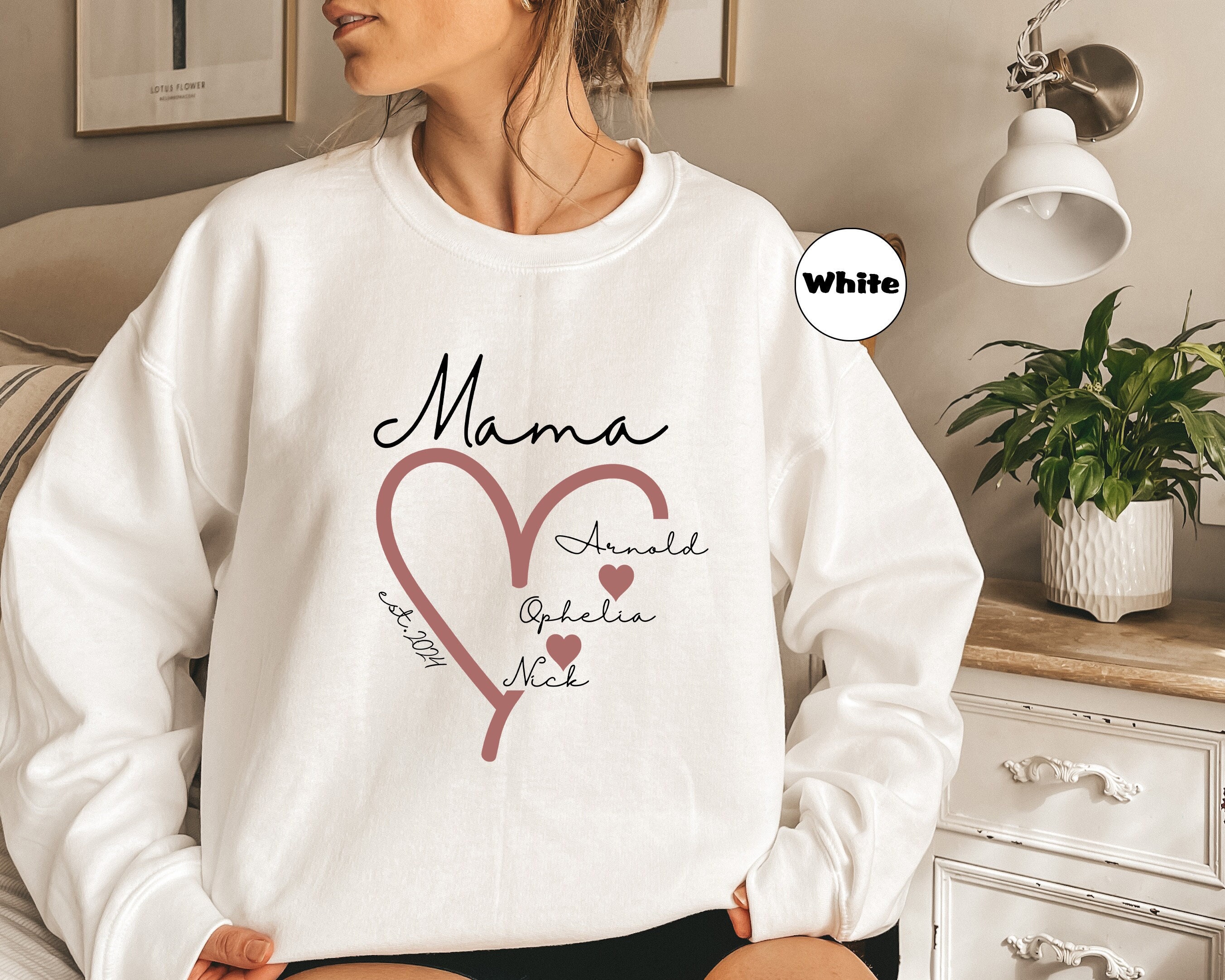 personalized mama heart hoodie with children names custom mom sweatshirt for mothers day cute mom life apparel otpz9 scaled