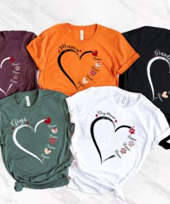 personalized mama heart shirt with kids names custom mom love t shirt for mothers day unique gift for grandma cue2b