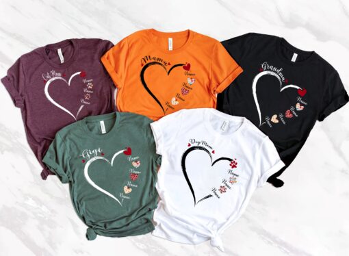 personalized mama heart shirt with kids names custom mom love t shirt for mothers day unique gift for grandma cue2b