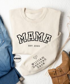 personalized mama hoodie with childrens names and dates cute mom sweatshirt for mothers day gifts and mom life pftez