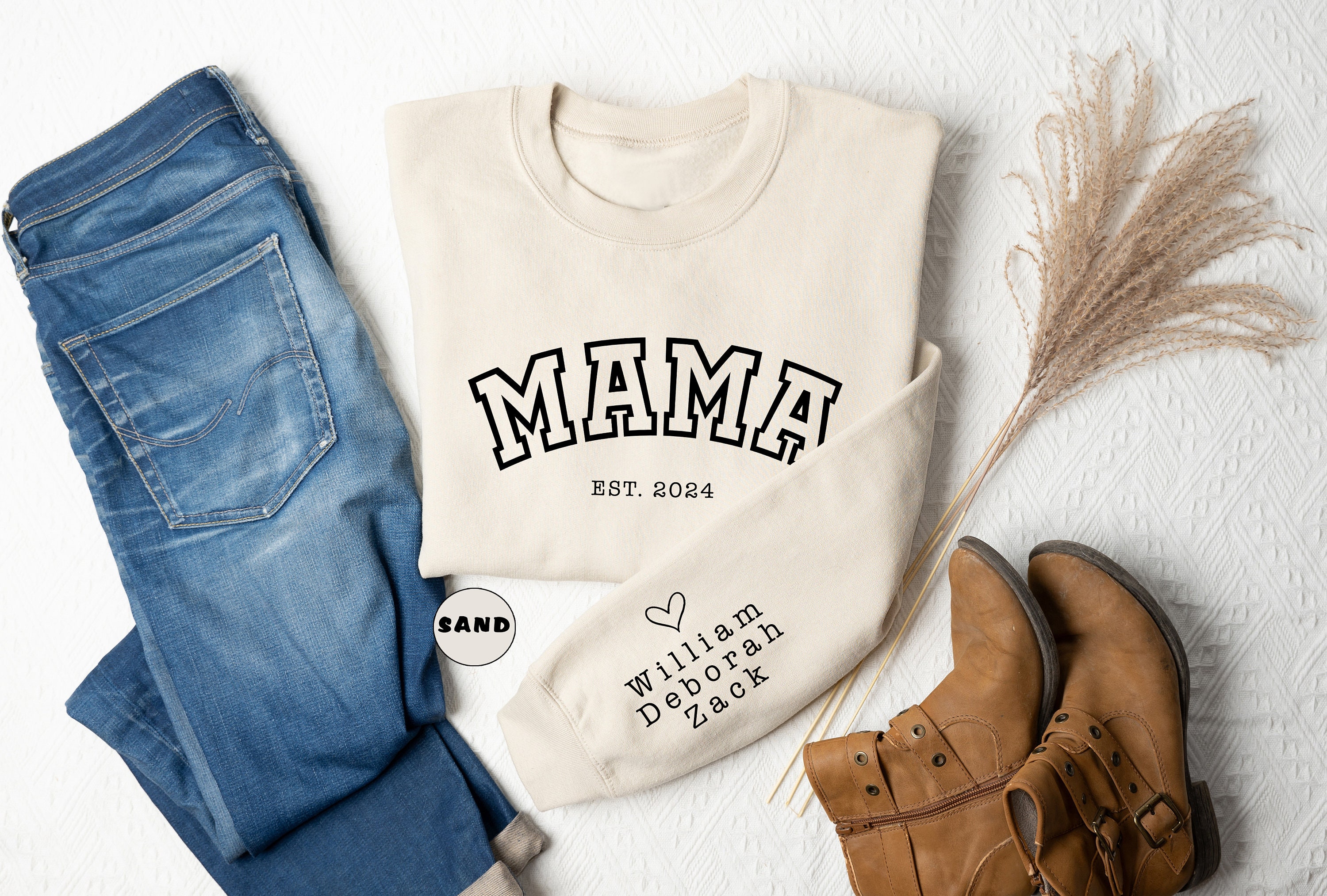 personalized mama hoodie with childrens names and dates cute mom sweatshirt for mothers day gifts and mom life pftez scaled