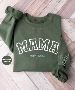 personalized mama hoodie with childrens names and dates cute mom sweatshirt for mothers day gifts and mom life wnv73