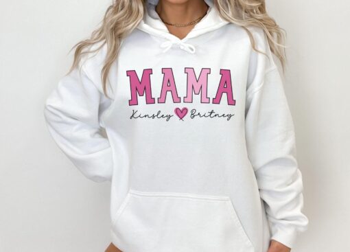 personalized mama hoodie with kids names custom mothers day gift mom sweatshirt unique custom mama apparel jglkk
