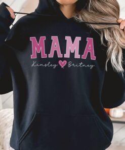 personalized mama hoodie with kids names custom mothers day gift mom sweatshirt unique custom mama apparel vyuhb