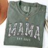 personalized mama shirt floral design custom mothers day tee new mom announcement gift cute mom life t shirt ttep8