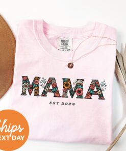 personalized mama shirt vintage floral design custom mama est shirt unique gift for mom comfort colors t shirt t1zhw