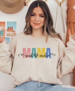 personalized mama shirt with children names custom mom sweatshirt for mothers day unique mom life tee 8c6ck