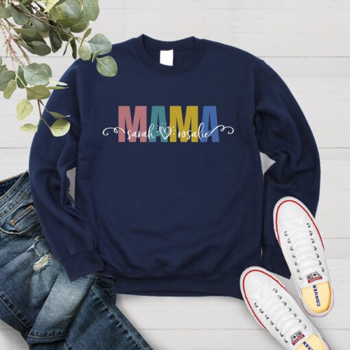 personalized mama shirt with children names custom mom sweatshirt for mothers day unique mom life tee