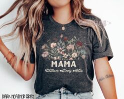 personalized mama shirt with children names custom mom t shirt for mothers day plus size mom life tee bprim