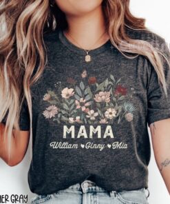 personalized mama shirt with children names custom mom t shirt for mothers day plus size mom life tee bprim