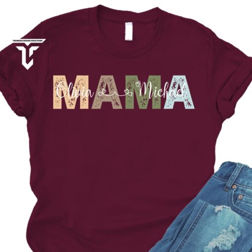 personalized mama shirt with children names custom mom t shirt for mothers day unique mom life tee gift 2p8p8