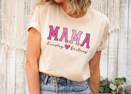 personalized mama shirt with children names custom mom t shirt unique mothers day gift for moms and mamas 4bzcm