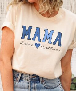 personalized mama shirt with children names custom mom t shirt unique mothers day gift for moms and mamas iz6hm