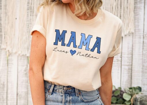 personalized mama shirt with children names custom mom t shirt unique mothers day gift for moms and mamas iz6hm
