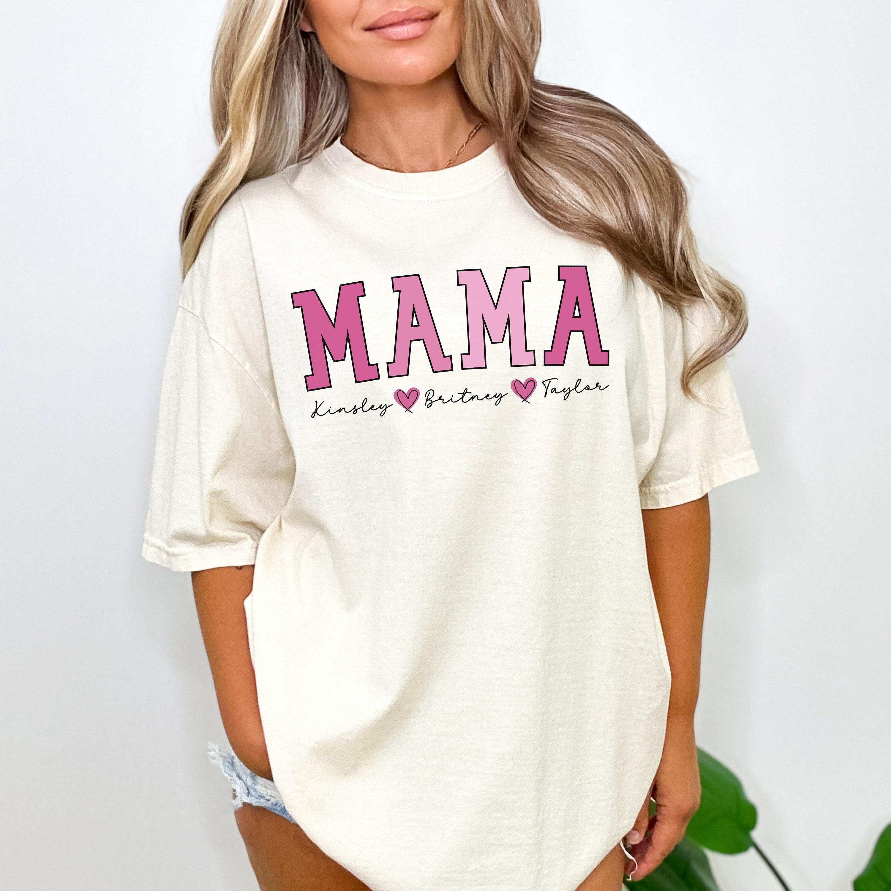 personalized mama shirt with children names custom t shirt for mothers day unique mom life tee best mom ever shirt