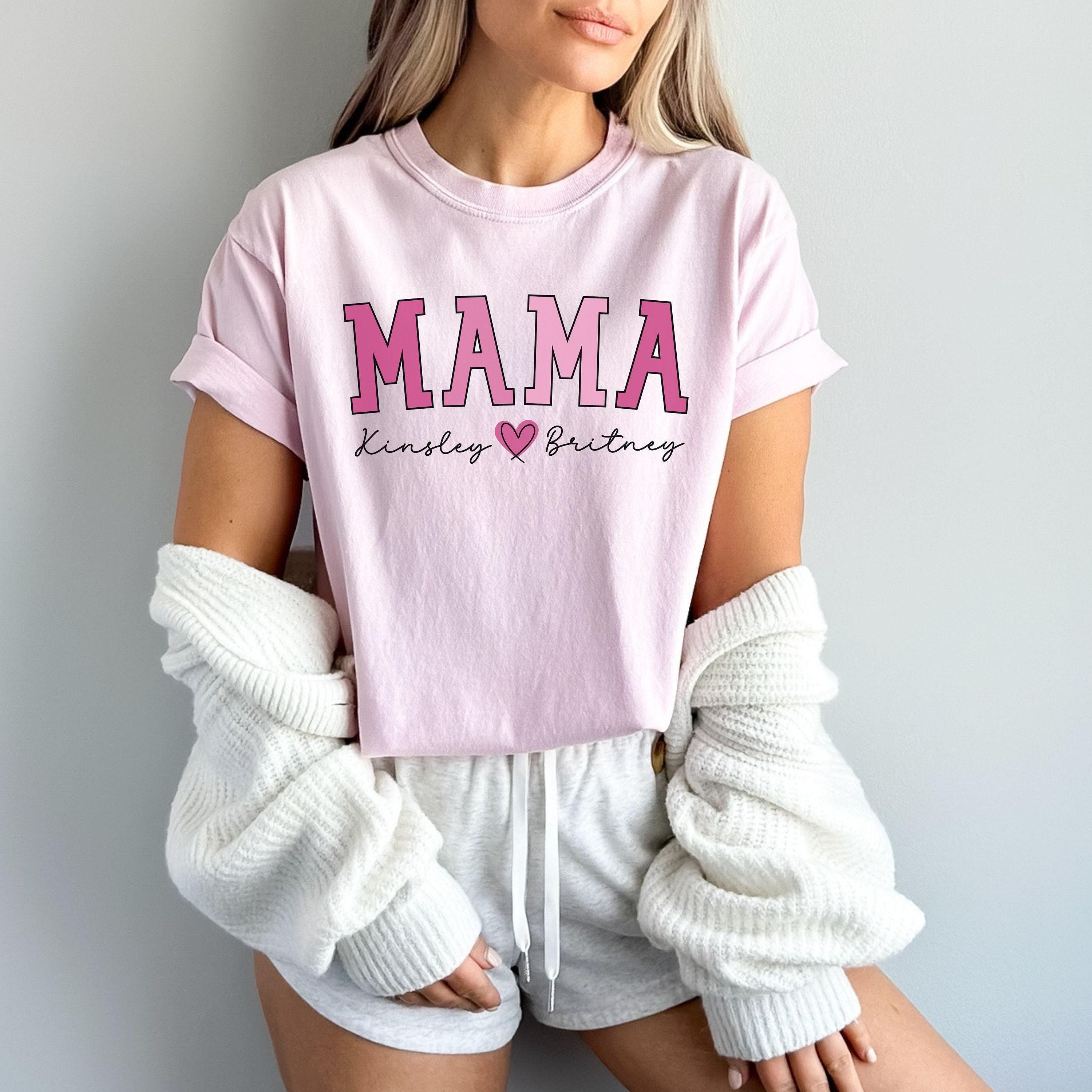 personalized mama shirt with childrens names custom mom t shirt unique mothers day gift cute mom life tee 7dtwo