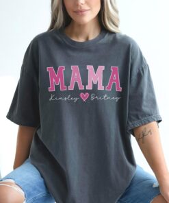 personalized mama shirt with childrens names custom mom t shirt unique mothers day gift cute mom life tee xctmd