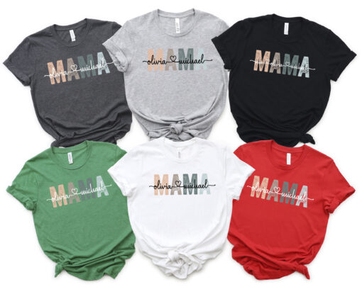 personalized mama shirt with childrens names custom t shirt for mothers day unique mom life tee du2vj