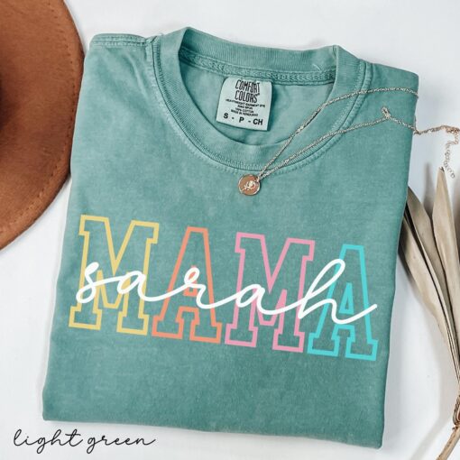 personalized mama shirt with childs name custom family tee for mothers day or mom birthday gift