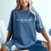 personalized mama shirt with kids name on sleeve for new moms mothers day gift custom mom life t shirt ncwly