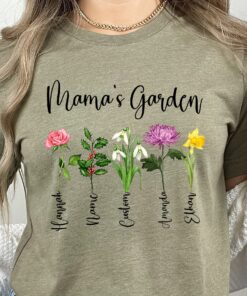 personalized mama shirt with kids names and birth month flowers unique mothers day gift custom mom t shirt ryinx