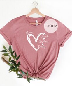 personalized mama shirt with kids names custom mom heart shirt unique mothers day gift for mom or grandma tvlvm