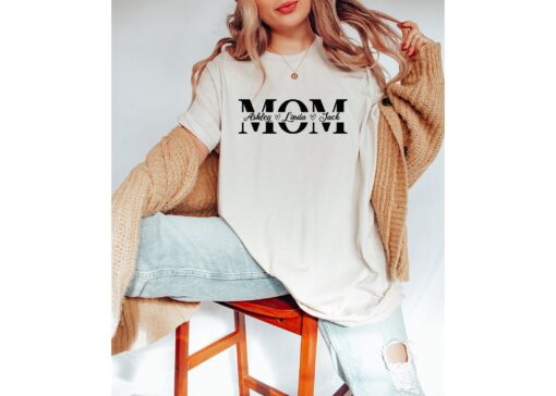 personalized mama shirt with kids names custom mom shirt for mothers day unique gift for new moms and moms everywhere