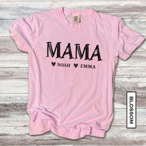 personalized mama shirt with kids names custom mothers day gift cute mom life t shirt for moms who love their children 8t4wo scaled