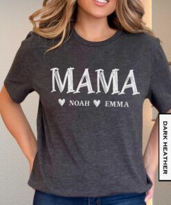 personalized mama shirt with kids names custom mothers day gift cute mom life t shirt for moms who love their children drdsz