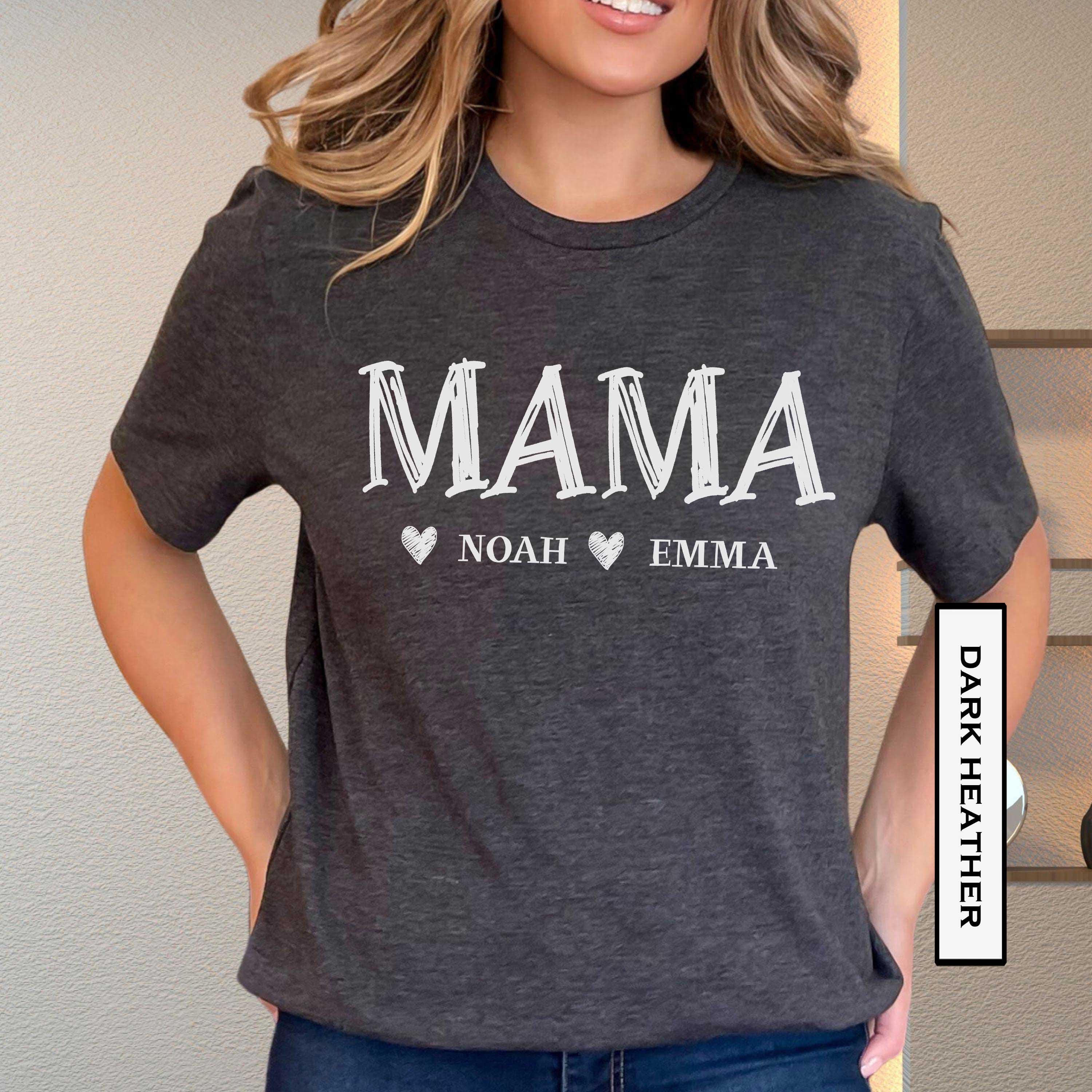 personalized mama shirt with kids names custom mothers day gift cute mom life t shirt for moms who love their children drdsz scaled