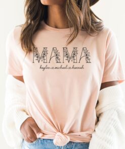 personalized mama shirt with kids names custom mothers day shirt unique mom gift from kids and daughters sea9i