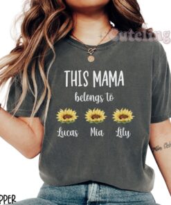 personalized mama shirt with kids names custom sunflower tee for new moms ideal mothers day gift cute mom t shirt e6yod