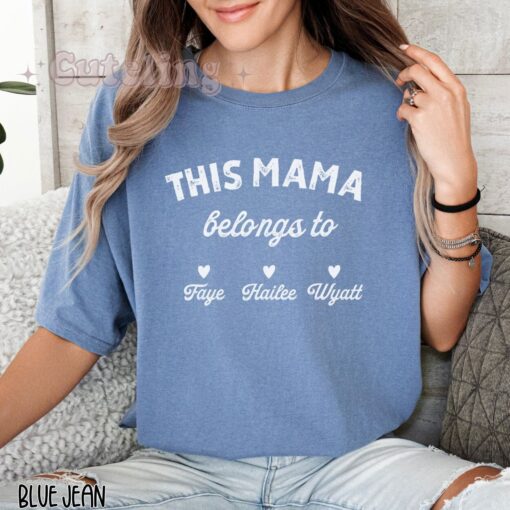 personalized mama shirt with kids names custom tee for new moms mothers day gift and mom birthday gift riwgh
