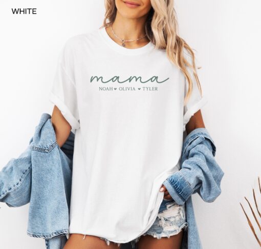 personalized mama shirt with kids names cute mama t shirt for mothers day best mom ever gift unique mom life tee yct3w