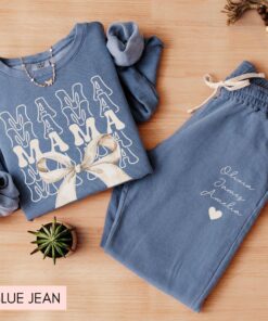 personalized mama sweatshirt and sweatpants set with kids names for mothers day unique mom life apparel ul2fq