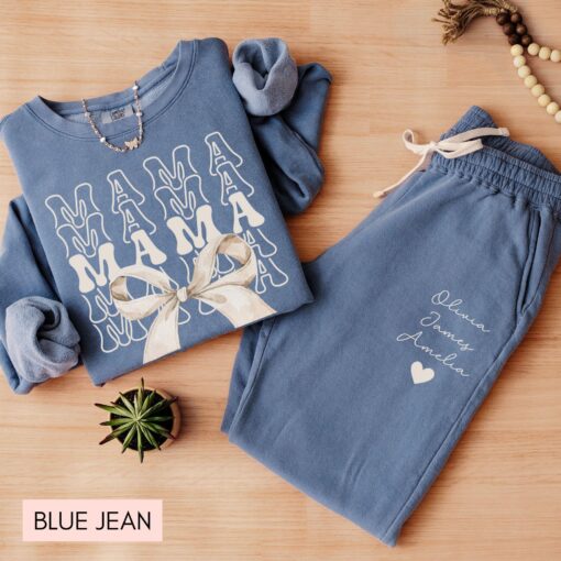 personalized mama sweatshirt and sweatpants set with kids names for mothers day unique mom life apparel ul2fq