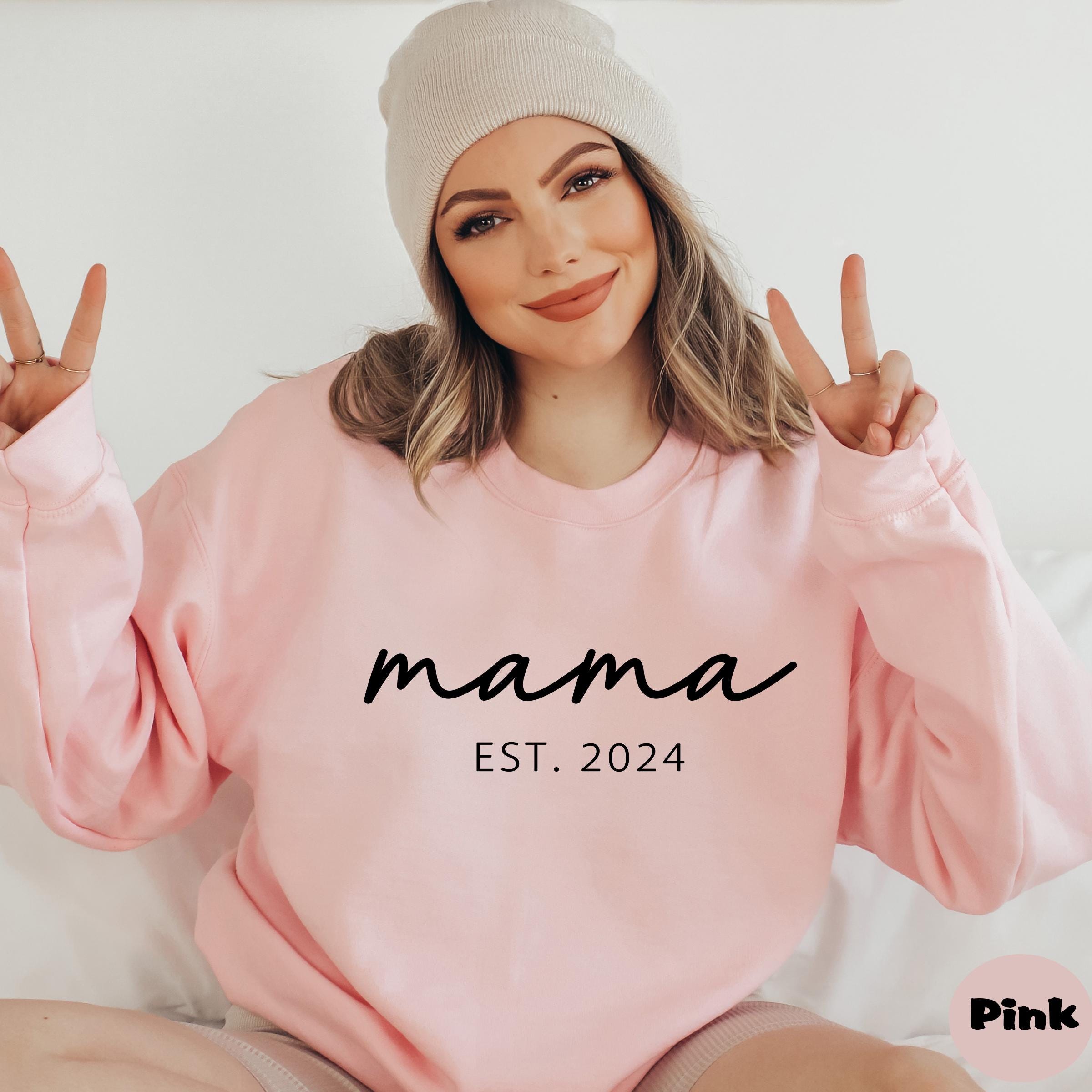 personalized mama sweatshirt custom mom hoodie for new moms pregnancy reveal baby announcement outfit pmnh1