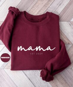 personalized mama sweatshirt custom mom shirt with est date cute new mom outfit for baby announcement happy mothers day jy8tv