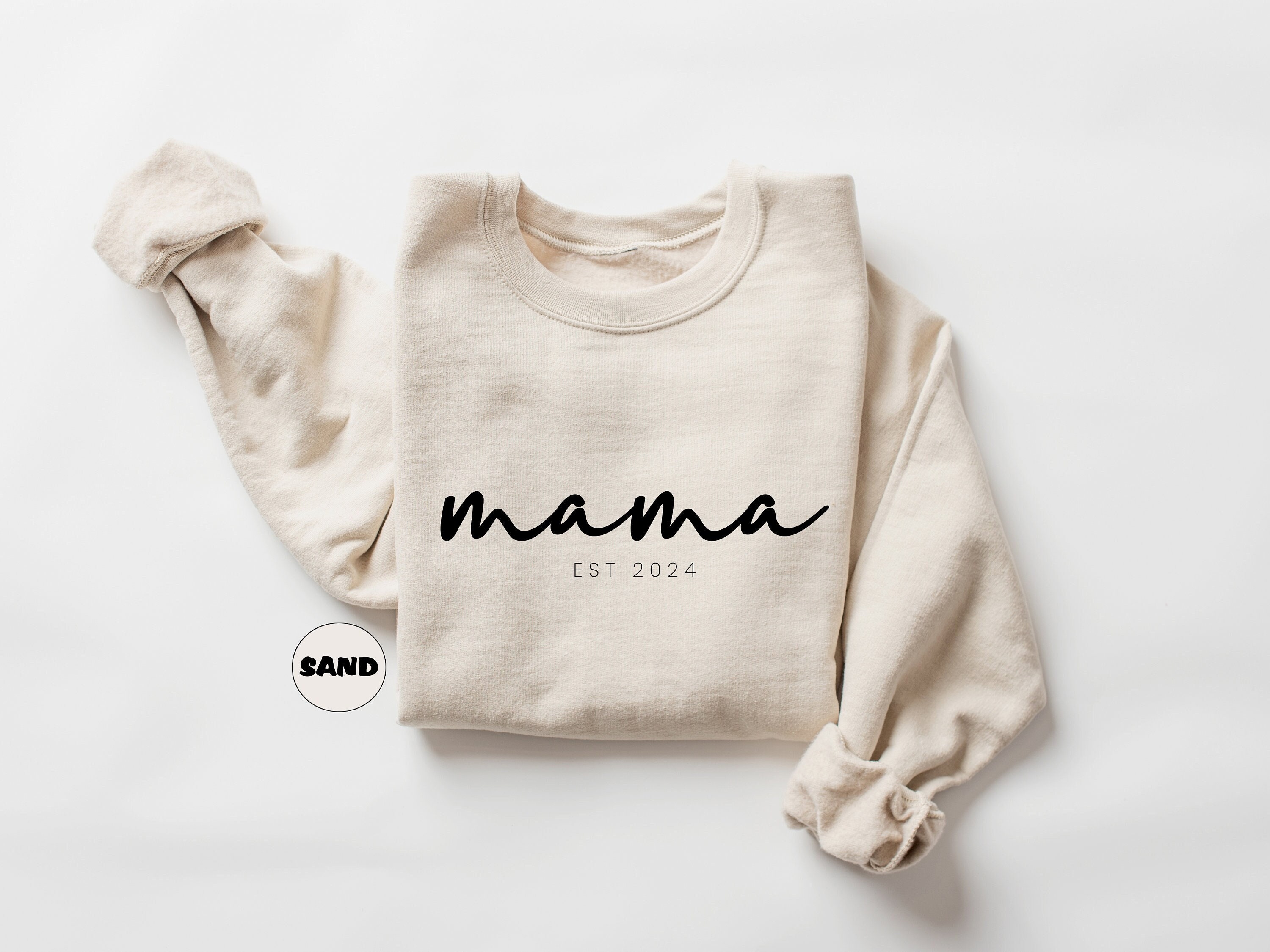 personalized mama sweatshirt custom mom shirt with est date cute new mom outfit for baby announcement happy mothers day tfthz scaled