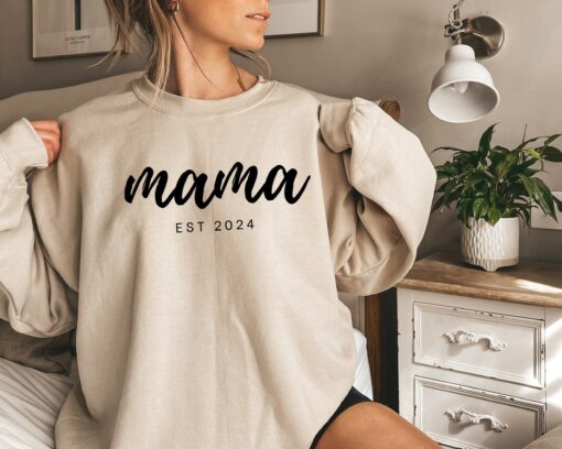 personalized mama sweatshirt est year cute mom shirt for mothers day unique new mom gift personalized mama shirt futal